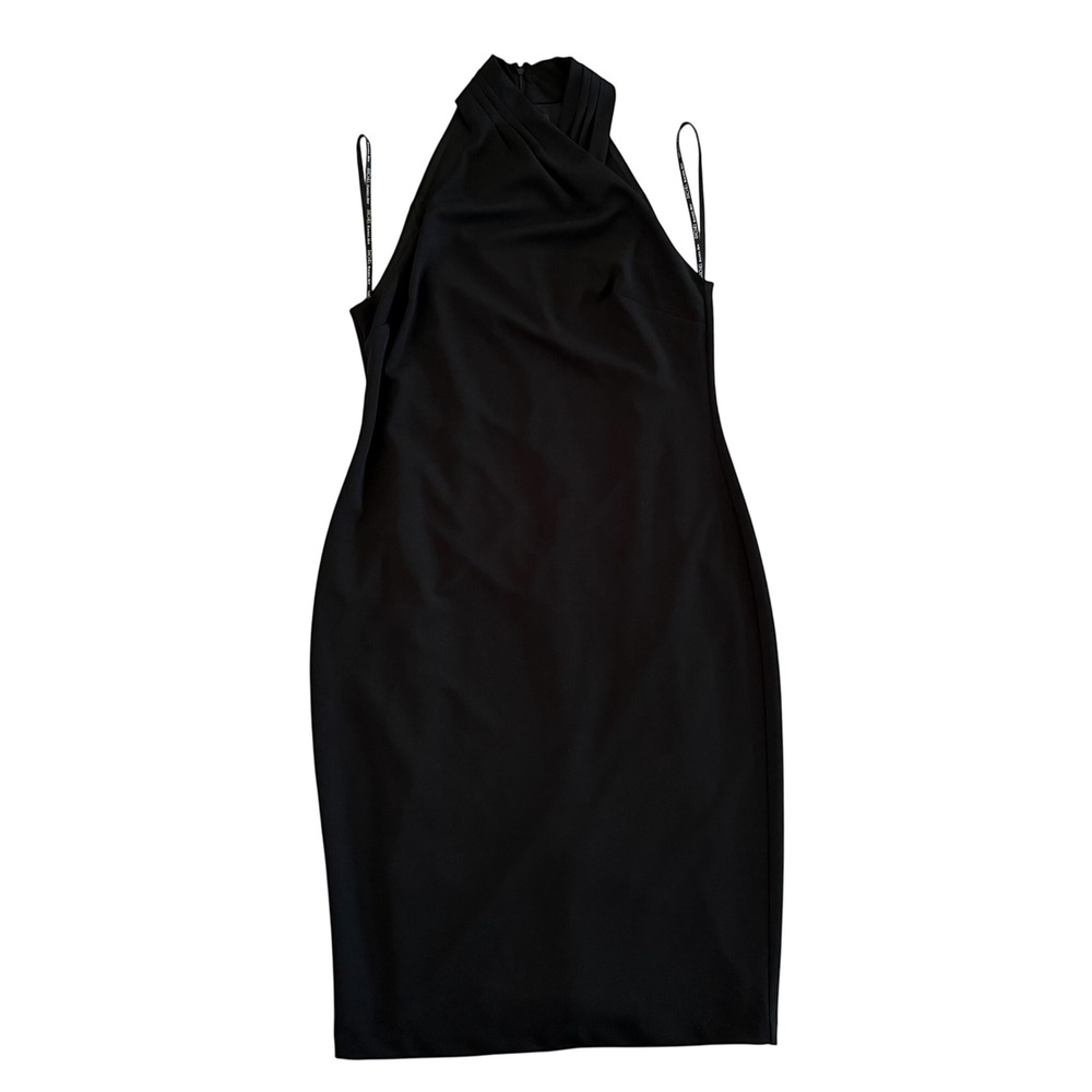 Rachel Roy Halter Sheath Dress Womens Black XL Stretch Cocktail Lined